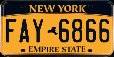 NY license plate FAY6866