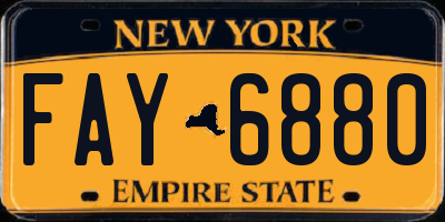 NY license plate FAY6880