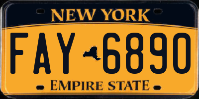 NY license plate FAY6890