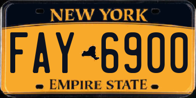 NY license plate FAY6900