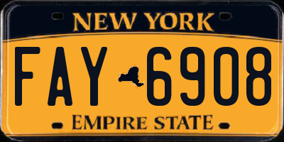 NY license plate FAY6908