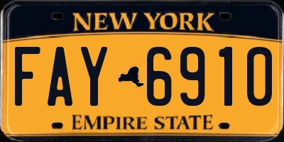 NY license plate FAY6910