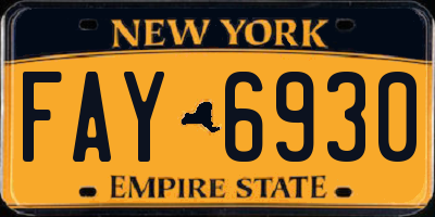 NY license plate FAY6930