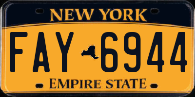 NY license plate FAY6944