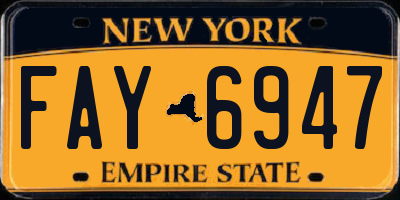 NY license plate FAY6947