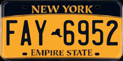 NY license plate FAY6952