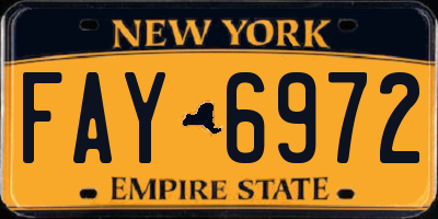 NY license plate FAY6972