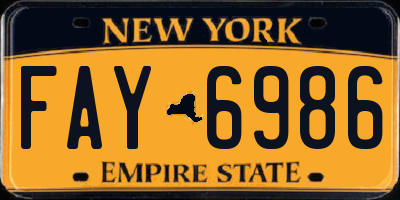 NY license plate FAY6986