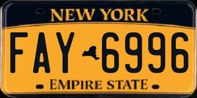 NY license plate FAY6996