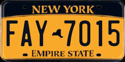 NY license plate FAY7015