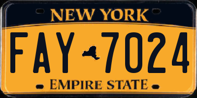 NY license plate FAY7024