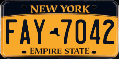 NY license plate FAY7042