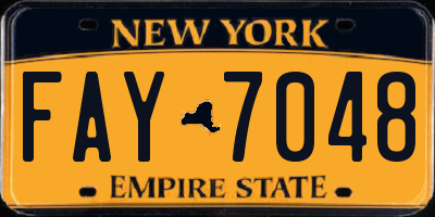 NY license plate FAY7048