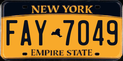 NY license plate FAY7049