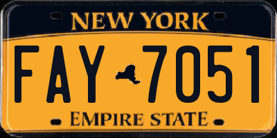 NY license plate FAY7051