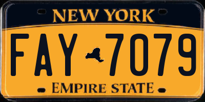 NY license plate FAY7079