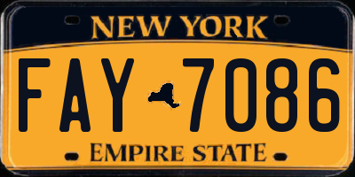 NY license plate FAY7086