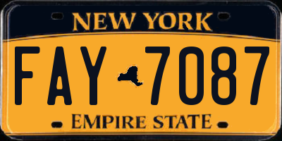 NY license plate FAY7087