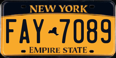 NY license plate FAY7089