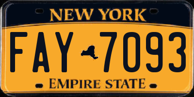NY license plate FAY7093
