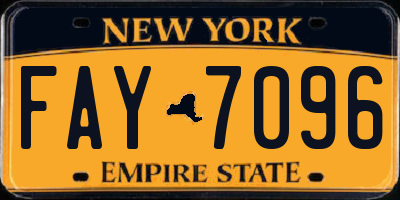 NY license plate FAY7096