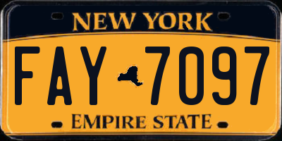 NY license plate FAY7097