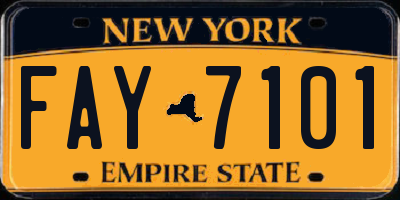 NY license plate FAY7101