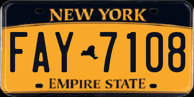 NY license plate FAY7108