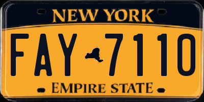 NY license plate FAY7110