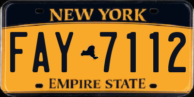 NY license plate FAY7112