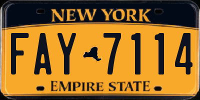 NY license plate FAY7114