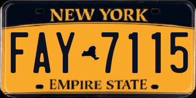 NY license plate FAY7115