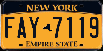 NY license plate FAY7119