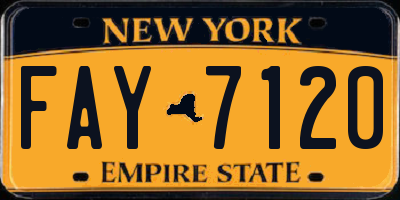 NY license plate FAY7120