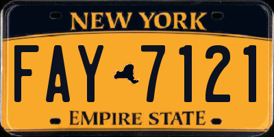 NY license plate FAY7121