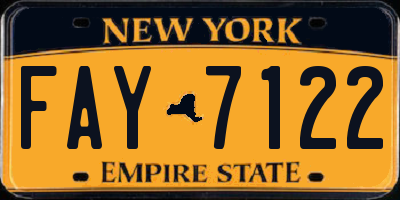 NY license plate FAY7122