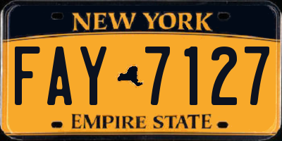 NY license plate FAY7127