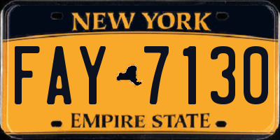 NY license plate FAY7130