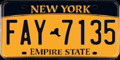 NY license plate FAY7135