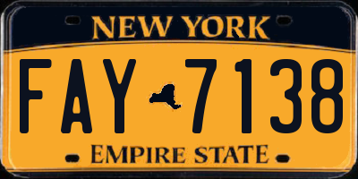 NY license plate FAY7138