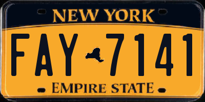 NY license plate FAY7141