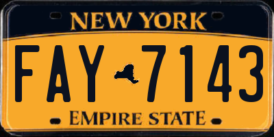 NY license plate FAY7143