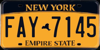 NY license plate FAY7145