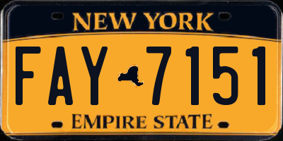 NY license plate FAY7151