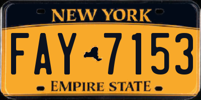 NY license plate FAY7153