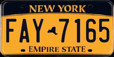 NY license plate FAY7165