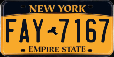 NY license plate FAY7167