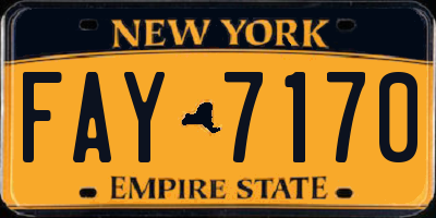 NY license plate FAY7170