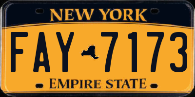 NY license plate FAY7173