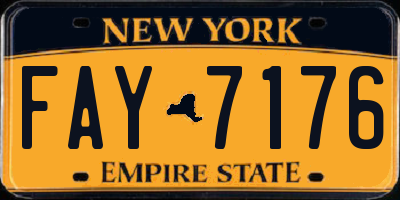 NY license plate FAY7176